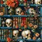 Paint by Numbers Kit for Adults – 16x16" Bookshelf & Skull DIY Acrylic Painting on Canvas, Beginner-Friendly Art Set for Relaxation, Home Wall Decor & Gift Giving